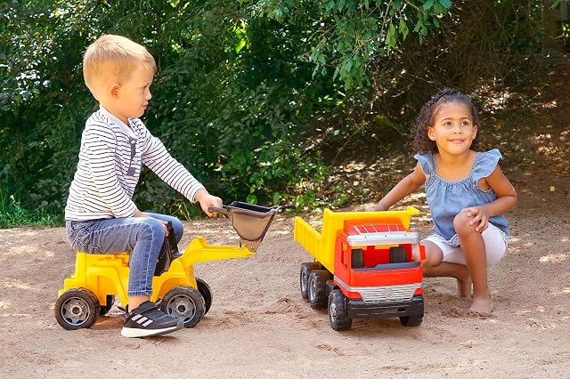 Foto 2 de 7 de Lena - Mercedes Benz Actros Volquete Juguete por 3+ Años Niños, Amarillo/Roja