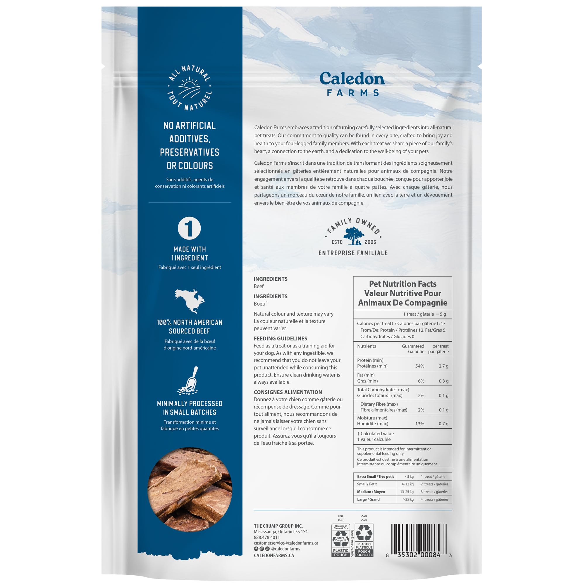 Caledon Farms Beef Tendersticks 3.9oz/110G Dog Treats - 3