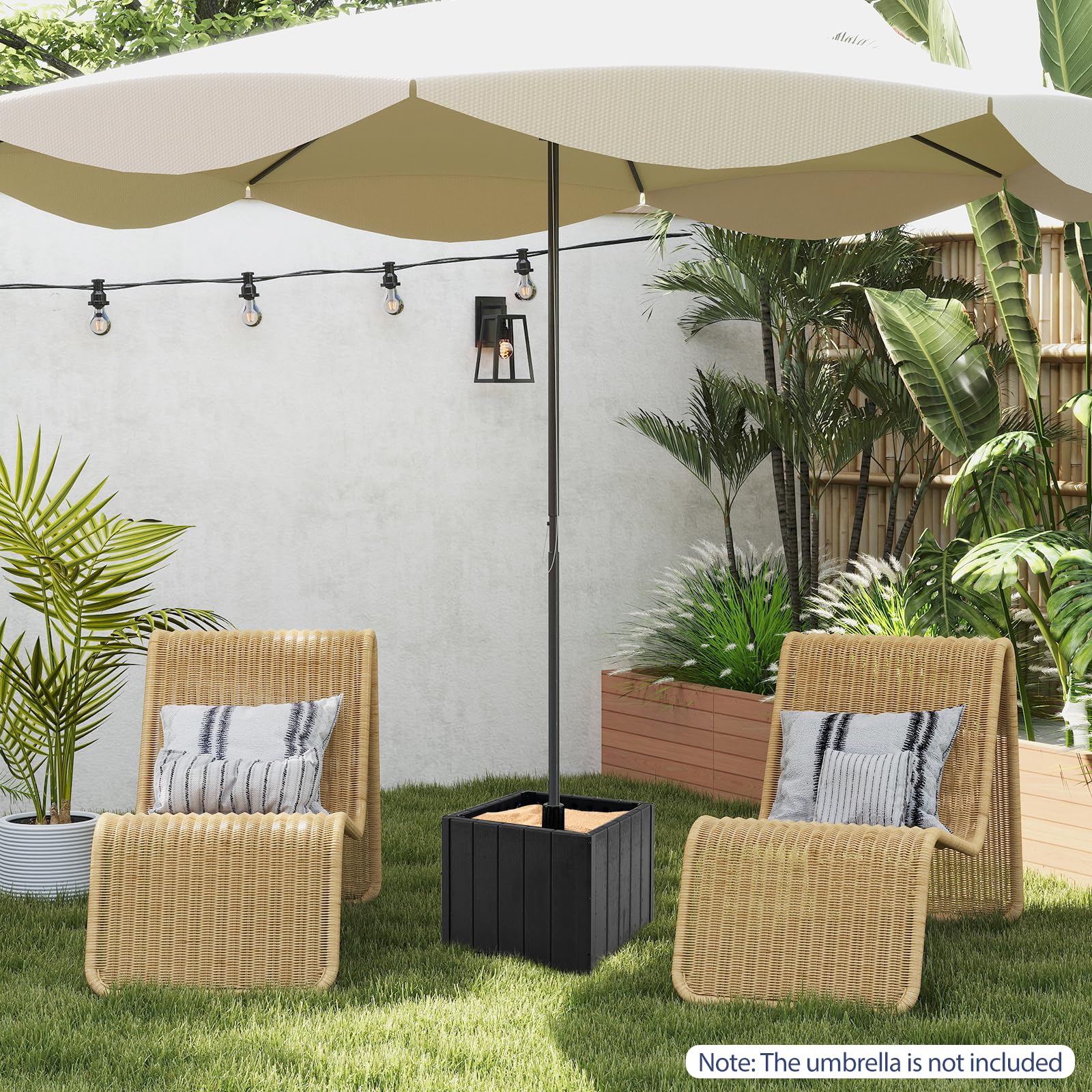 Tangkula Outdoor Umbrella Base, Decorative Flower Planter Box Patio Umbrella Stand, 88 LBS Capacity Fillable Market Umbrella Base w/Wheels, Portable Umbrella Pole Holder for Garden Deck Poolside : Patio, Lawn