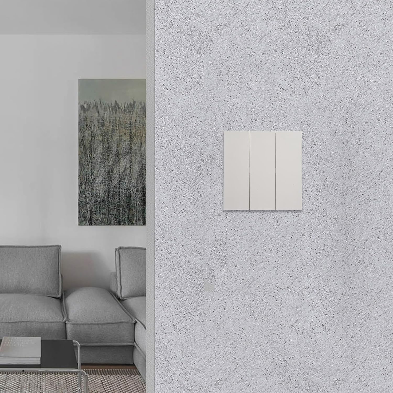 Minhe Wireless Smart Switch 6 Keys Home Automation No Wiring Wall Push Button Remote Control for ZigBee 3.0 Voice Control and App for Living Room Bedroom Office