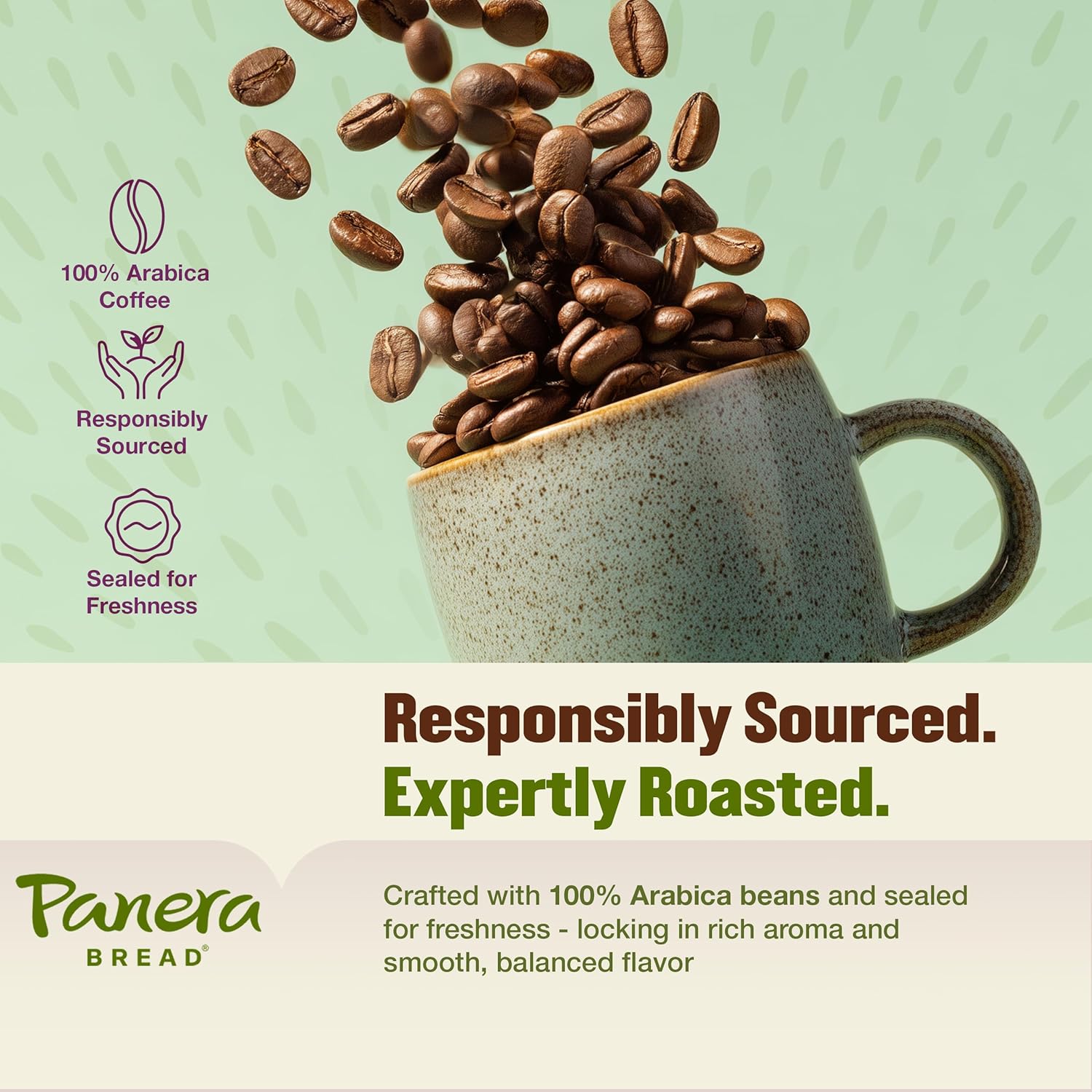 Panera Bread Dark Roast Coffee Pods, 100% Arabica Keurig Compatible, Bold & Smooth Dark Chocolate Finish, Kosher Certified, Recyclable Single Serve Cups, 60 Single Serve Pods (6 Packs of 10)