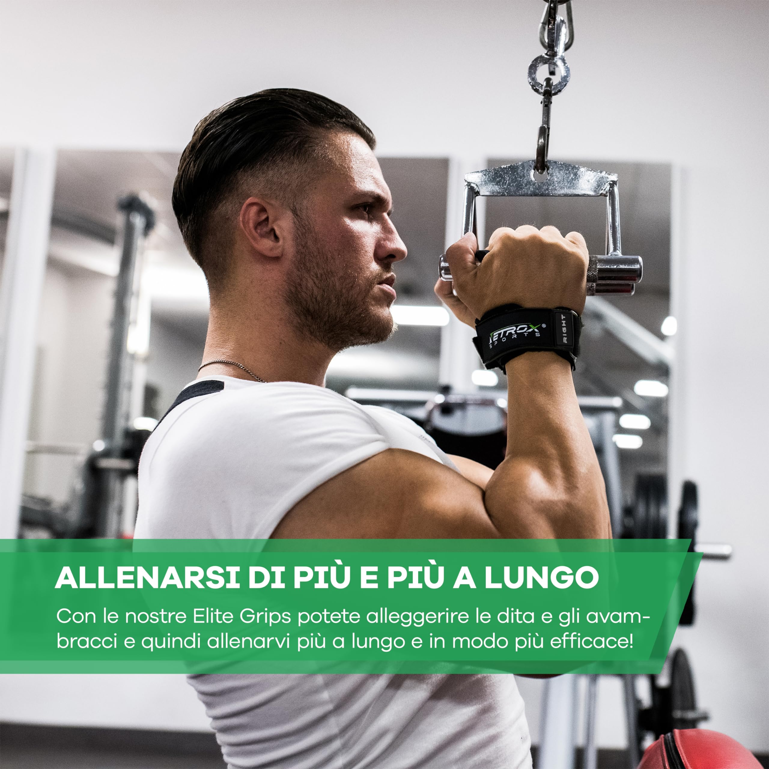 Netrox Hyper Grips Palestra Straps Sollevamento Pesi e Deadlift L | Cinghie per bodybuilding e powerlifting progettate per migliorare presa e supporto durante esercizi pesanti.