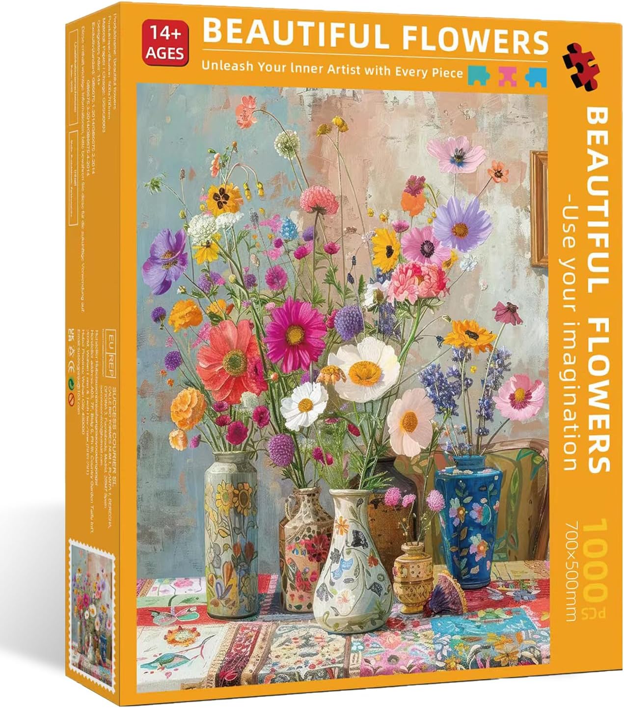 Puzzles for Adults 1000 Pieces Flowers, Puzzle 1000 Pieces, 1000 Piece Puzzle for Adults Suitable for Home Décor with 1:1 Poster Dust Free Jigsaw Puzzles (27.5"X19.6")