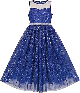 Sunny Fashion Girls Dress Flower Lace Top Burgundy Gradient Skirt Sleeveless Size 6-14 Years