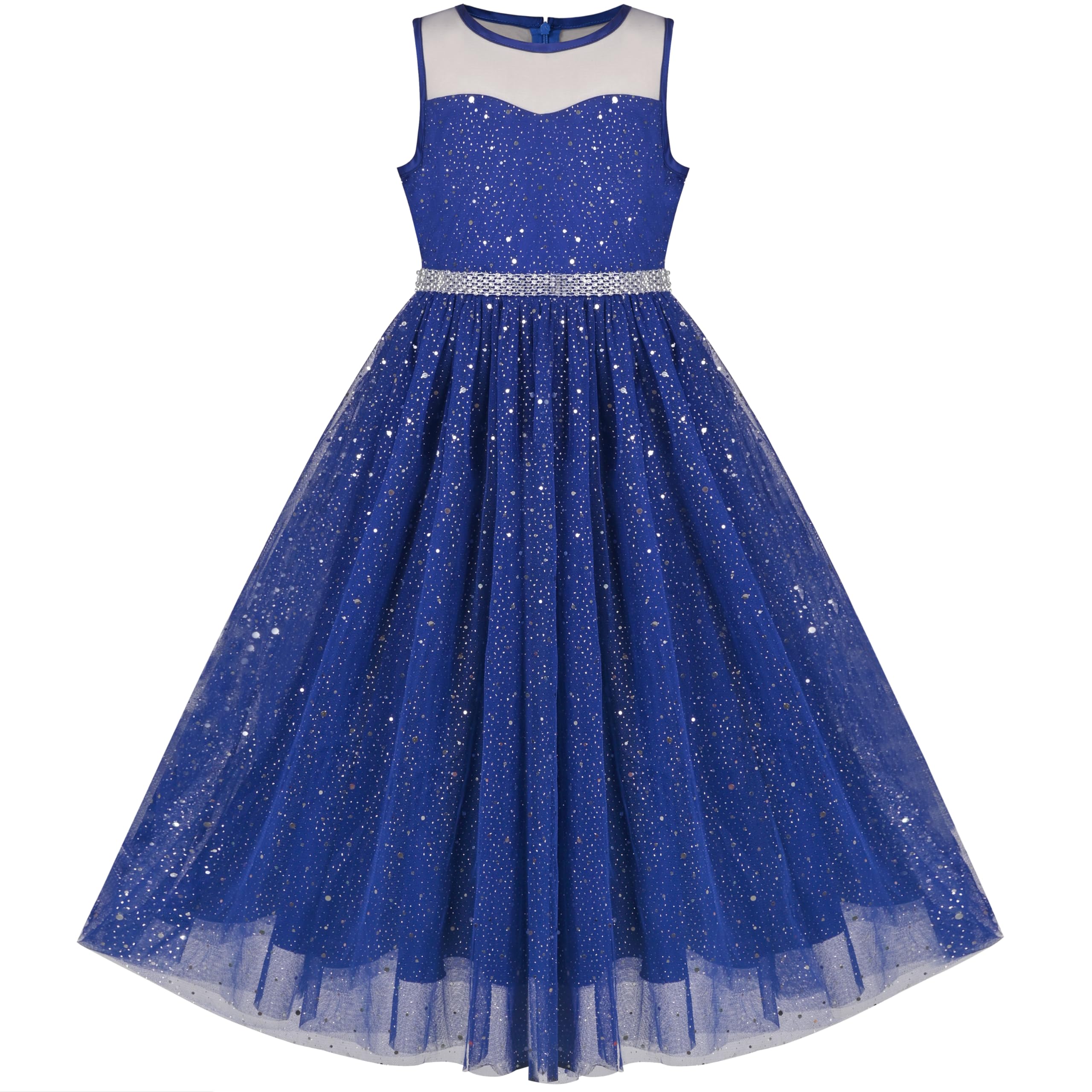 Mädchen Kleid Blume Spitze Top Burgunder Farbverlauf Rock Ärmellos Gr. 110-158