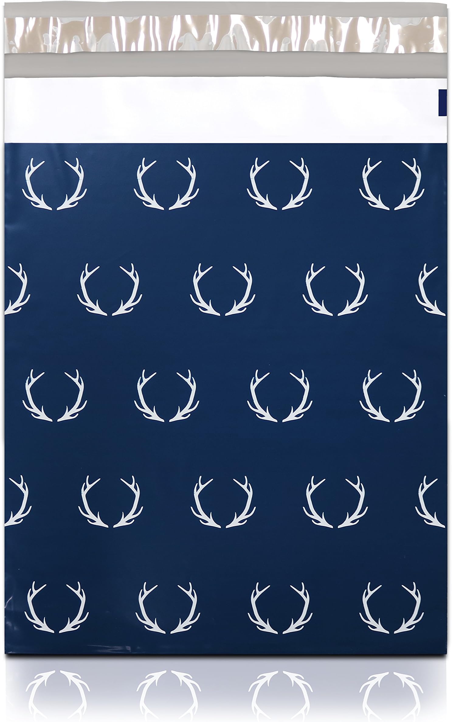 Pack It Chic - 10” X 13” Classy Moose Antler Pattern Custom Poly Mailer Envelope Shipping Bags, Tear Proof & Self Seal Adhesive - Pack of 100