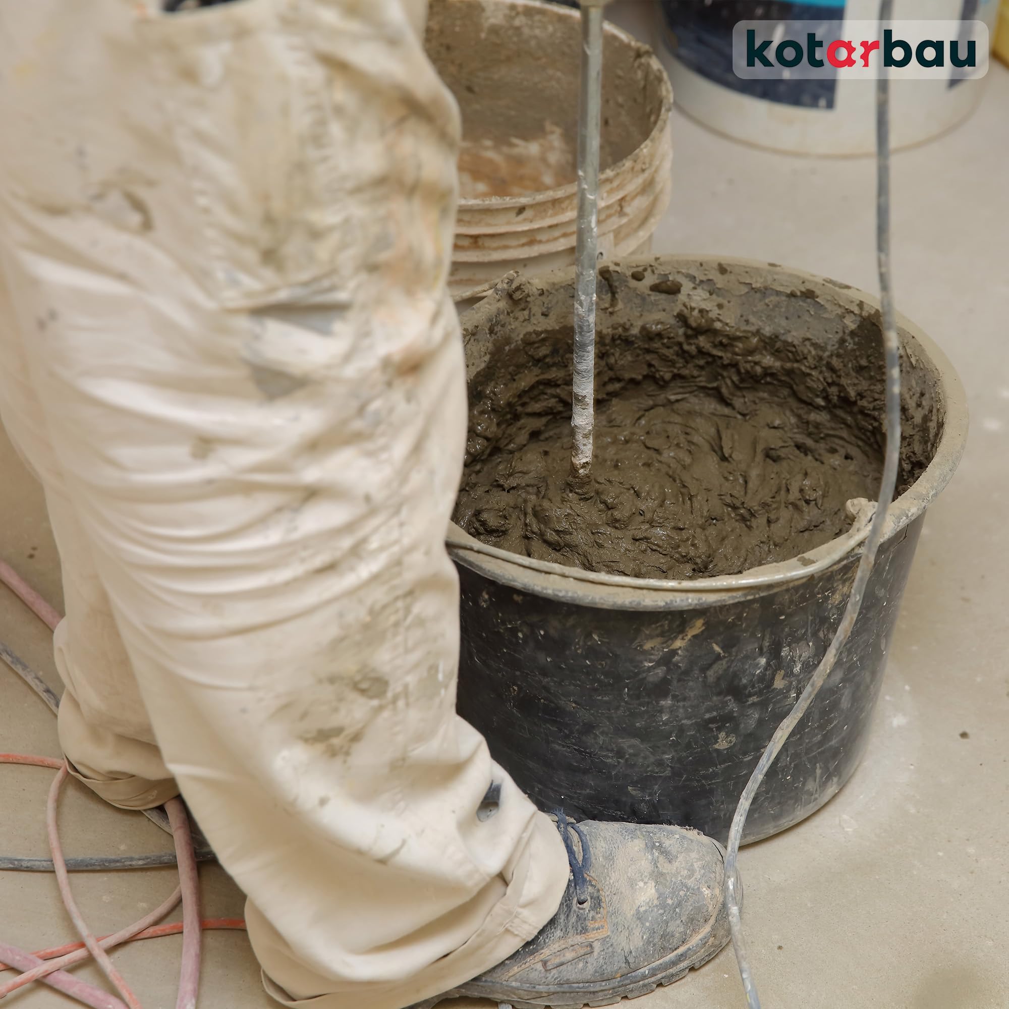 KOTARBAU® Mörtelrührer Spiralmischer 120 mm für Zement Putz Gips Farben Rührkorb Wendelrührer Rondenrührer Farbrührer Rührquirl Gipsrührer SDS Plus