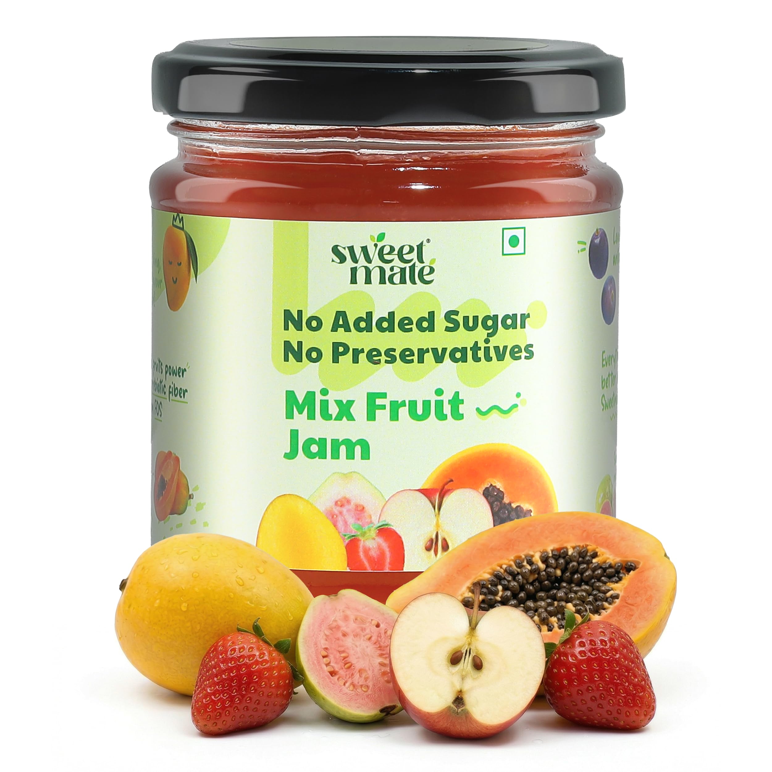 Sweetmate 100% Pure and Natural Sugar Free Mix Fruit Jam - (220g) | With Real Fruit Pulp| 100% Natural | Diabetic and Keto Friendly Sweetened Naturally | Tastes Delicious-image-49