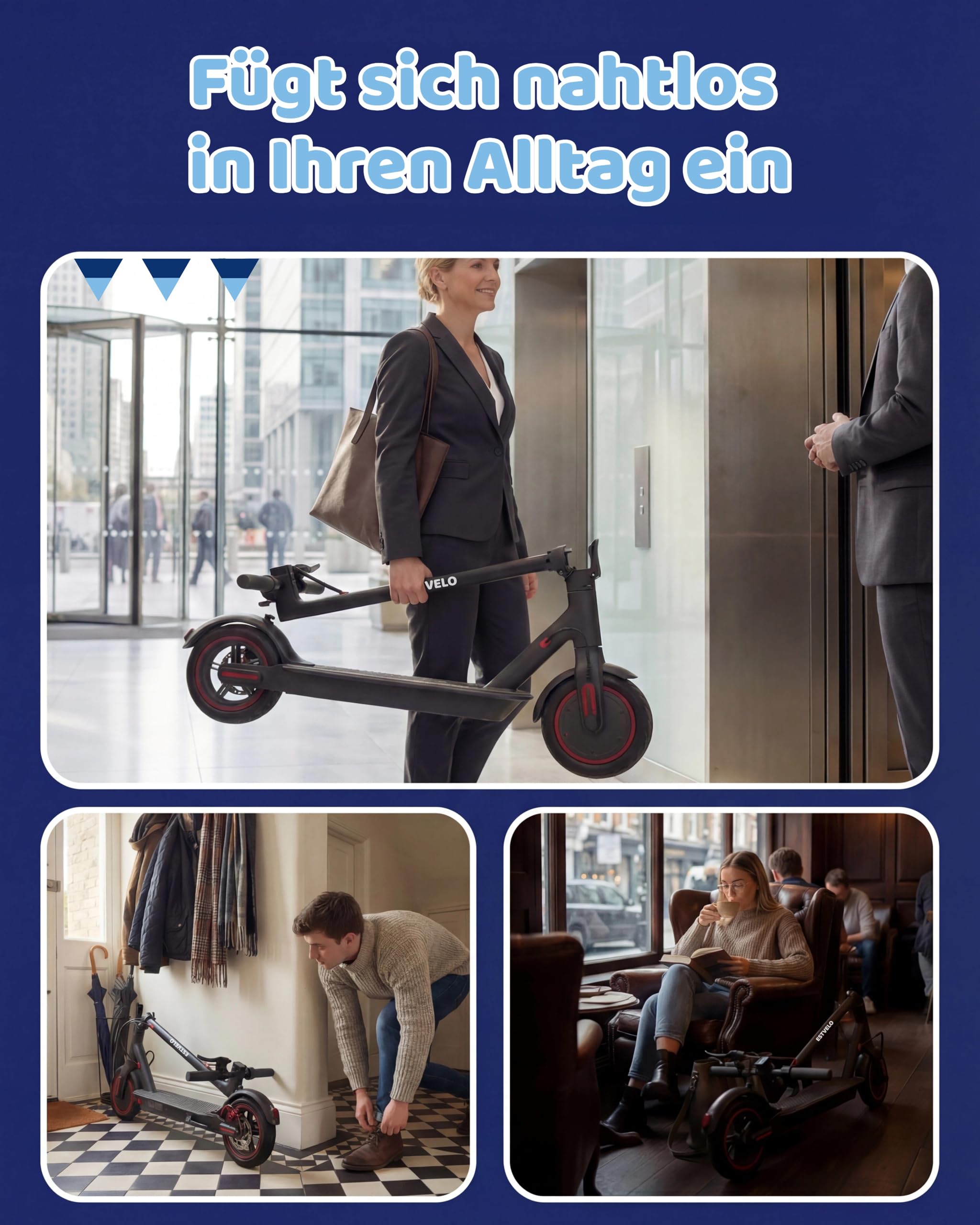 8,5'' Luftreifen E-Scooter mit APP, Doppelbremsen Und Kinetische EnergierüCkgewinnungssystem, Bis Zu 30km Reichweite & 120Kg Traglast, mit StraßEnzulassung