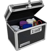 Vaultz Medicine Lock Box with Combination Lock - 5" x 7" x 5" Cabinet Safe, Black