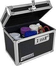 Vaultz Locking Security Box, Combination Safe for Valuables & Cash, Black | Small safe measuring 9.88 x 7 x 7.75 in, sturdy steel lockbox with reinforced corners, 3-digit combination, no keys needed