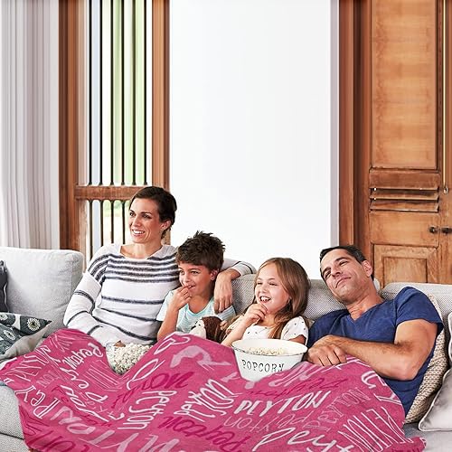 Miniatura 110 de Mantas personalizadas con nombre para niños, mantas de bebé personalizadas para niños y niñas, manta de nombre personalizada súper suave para niños