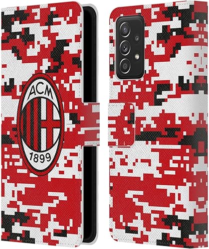 Vista 141 de Head Case Designs Funda de cuero con licencia oficial de AC Milan con diseño de camuflaje digital, compatible con Samsung Galaxy S22 Ultra 5G