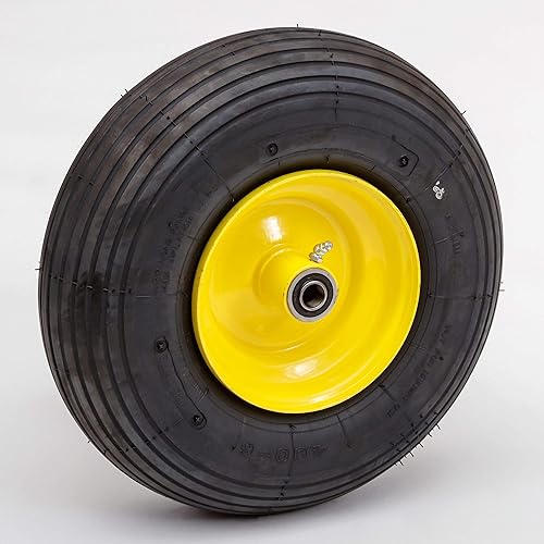 Miniatura 2 de Lapp Wheels Rueda neumática de 13.6", reemplazo de carro de jardíncarrocarretilla, tamaño de rueda 4.00-6, opciones de tamaño de bujerodamiento