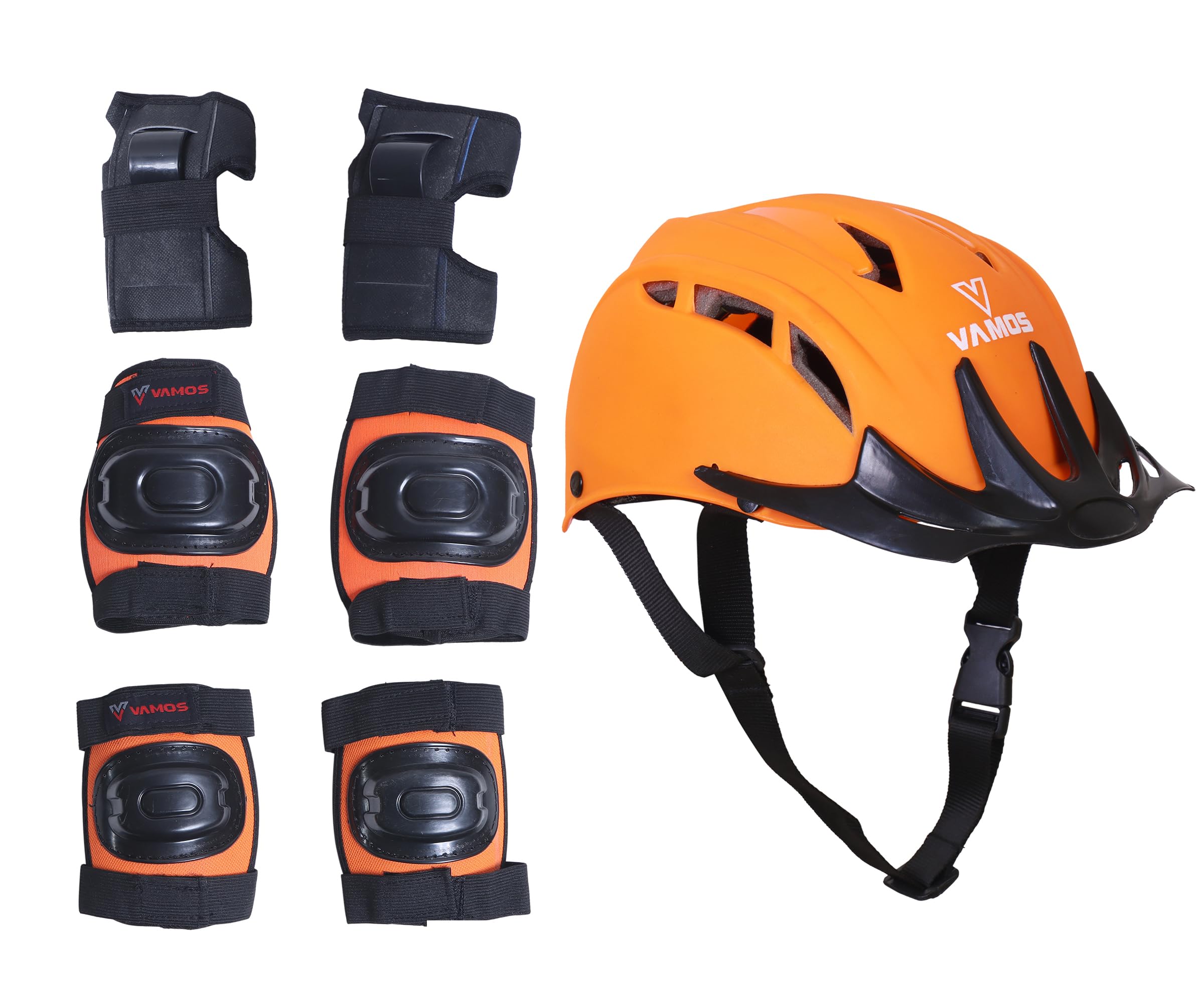 VAMOS Protective Set Guard Protection kit for Skating, Cycling & Skateboarding for Kids Age 6-15 Years with Knee, Elbow and Wrist Guards. (Medium, Fluoro Orange) (B0CTXL4V4C) Amazon Price History, Amazon Price Tracker