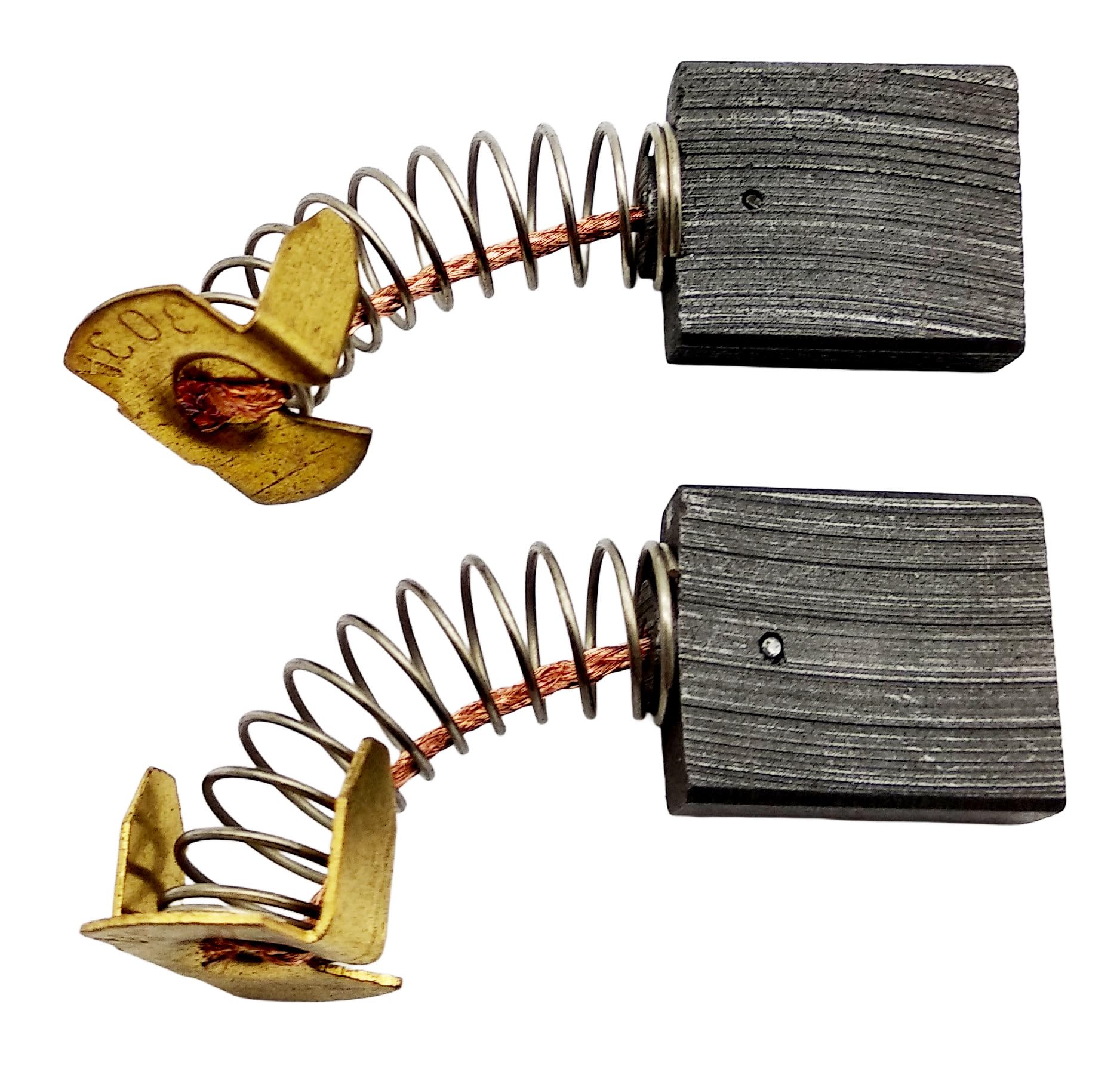 Lot de 2 balais de charbon avec ressort - Pour Metabo KS 305 M, KG S254 M, KGS 305 M - Scie radiale ca14 x 6 x 16 mm comme 316092330