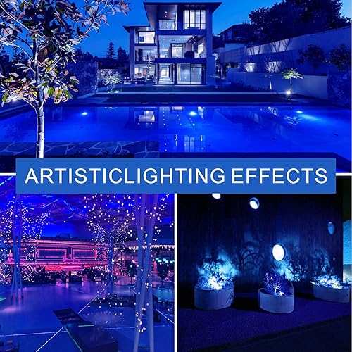 Miniatura 4 de Paquete de 8 bombillas LED azules A19, equivalente a 9 W, 100 W, bombillas de color Navidad, base E26, luces LED azules para el día de Acción de