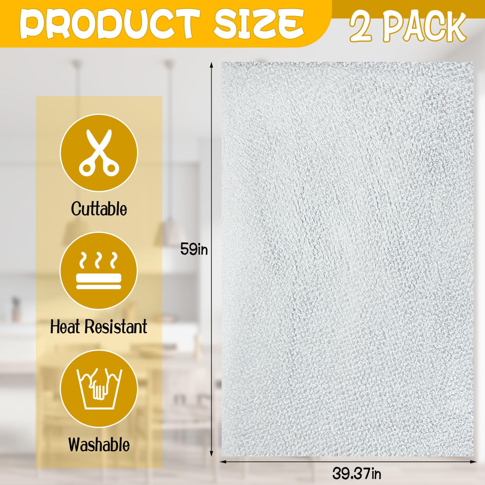 BOUTICOL 2 Pack Heat Resistant Batting for Potholders - 39 x 59 Inch Soft Heat Reflective Fabric Insulating Thermal Lining Batting for Quilting Fabric Sewing Crafts Pot Holder Arts Place Mat