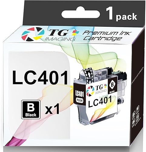 TG Imaging (Solo negro) (chip más nuevo) Reemplazo para cartucho de tinta compatible LC401 negro LC 401 XL LC401BK Reemplazo para impresora de