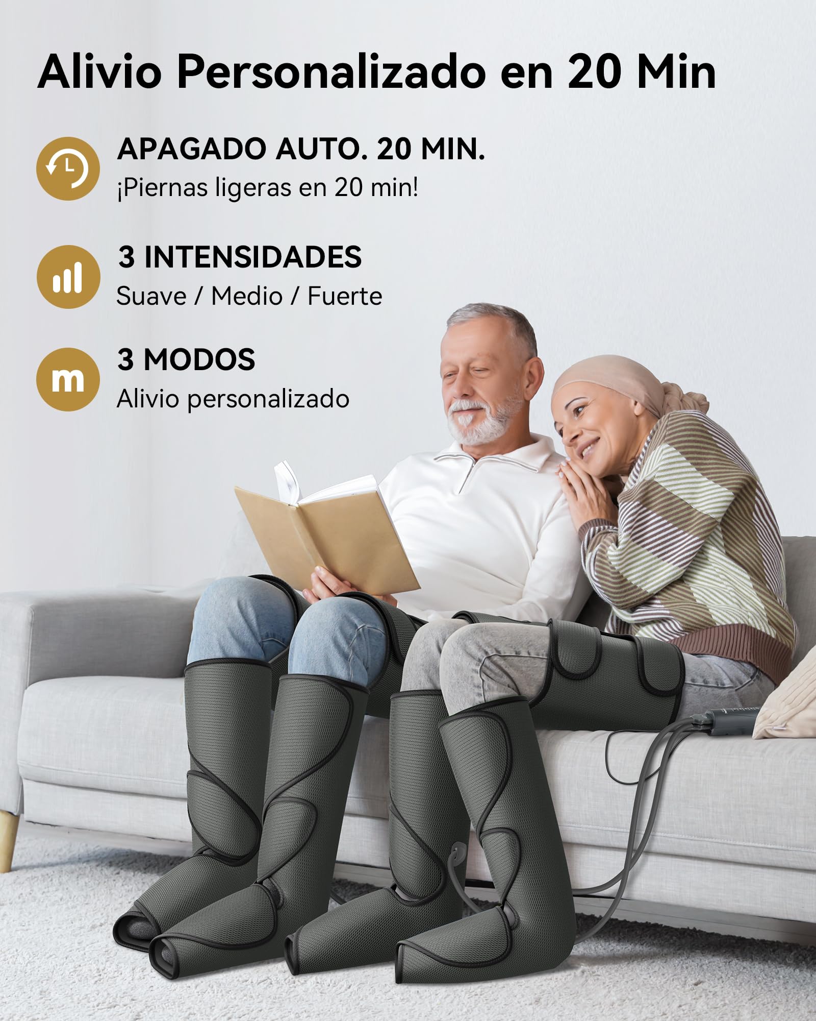 FIT KING Botas Presoterapia Piernas con Compresión Aire, Presoterapia para Casa, Alivia Dolor, Mejora Circulación y Varices Para Oficinistas y Mayores (Pies, Pantorrillas y Muslos)