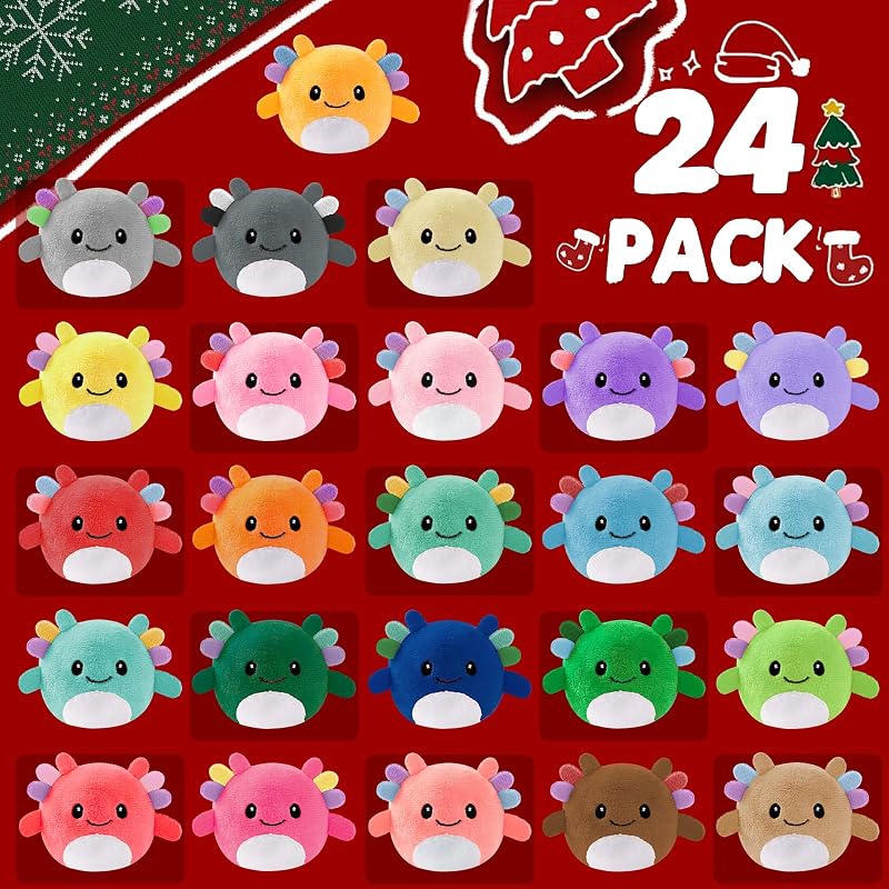 Zesua Advent Calendar 2026 – 24 mini axolotl plush surprises