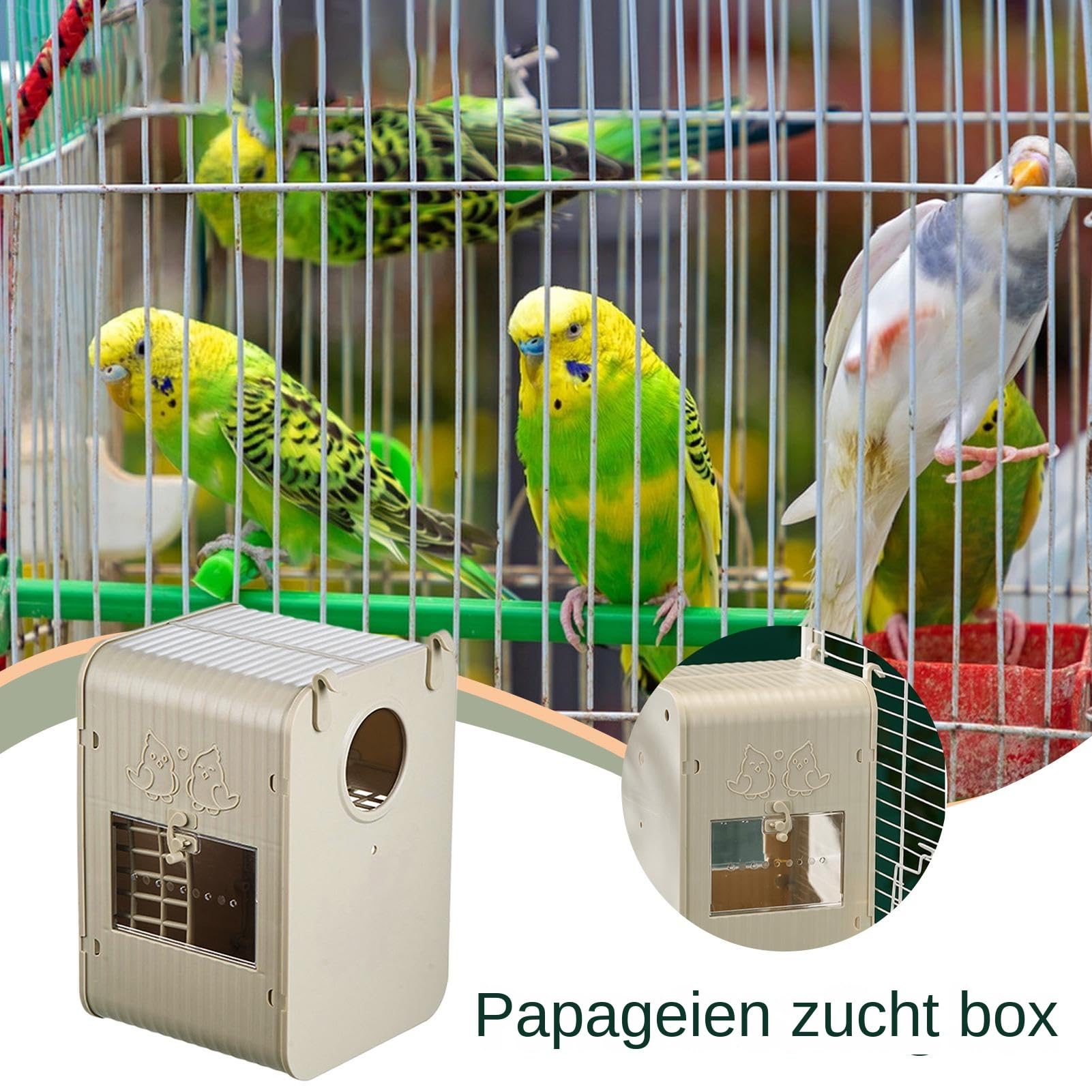 Bird Nesting Box, Cockatiel Nest Box, 6.89x7.09x10.24 pulgadas, Visual Shelter, Built-in Ladder, Ideal for Nature Conservation, Sparrow Feeding Place, Garden Decoration