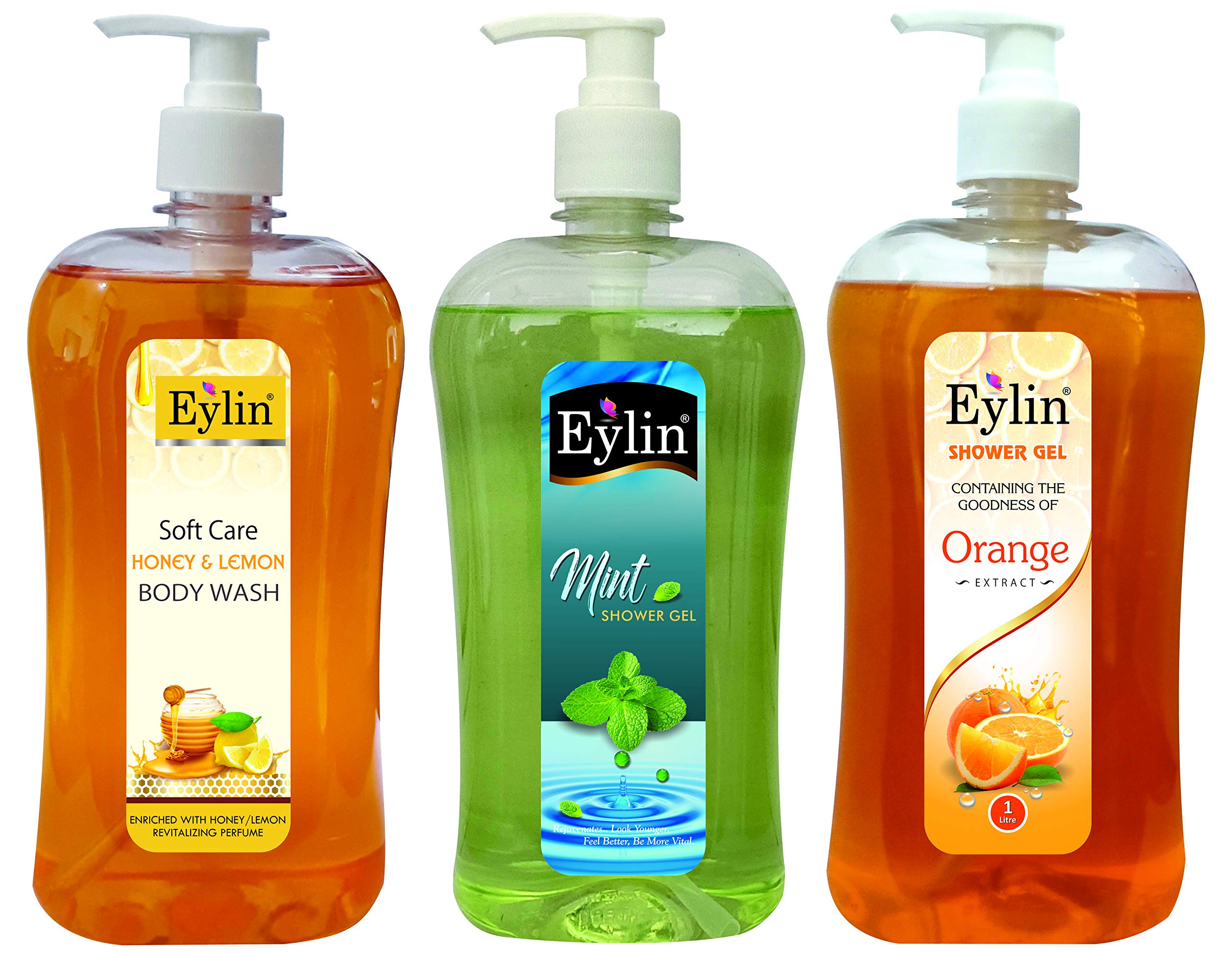 Eylin Soft Care Body Wash containing Honey- Lemon,Orange & Mint Extracts.3 Liters