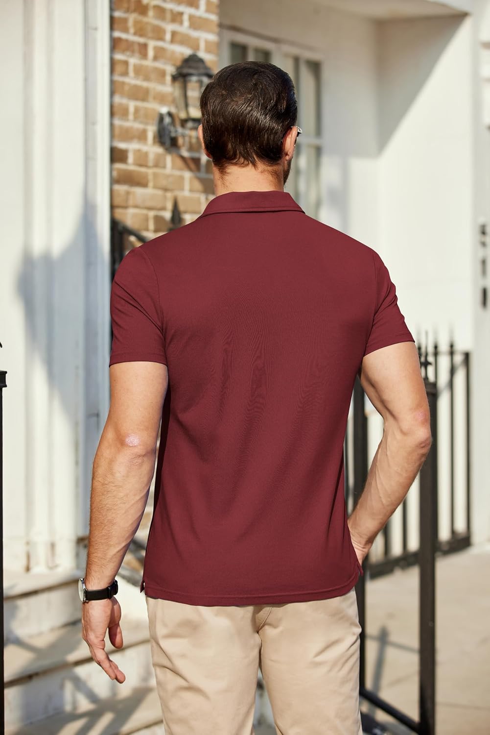 COOFANDY Mens Polo Shirts Short Sleeve Collared Golf Polos T-Shirts Solid Casual Pique Golf Polo Tees for Men - Image 5