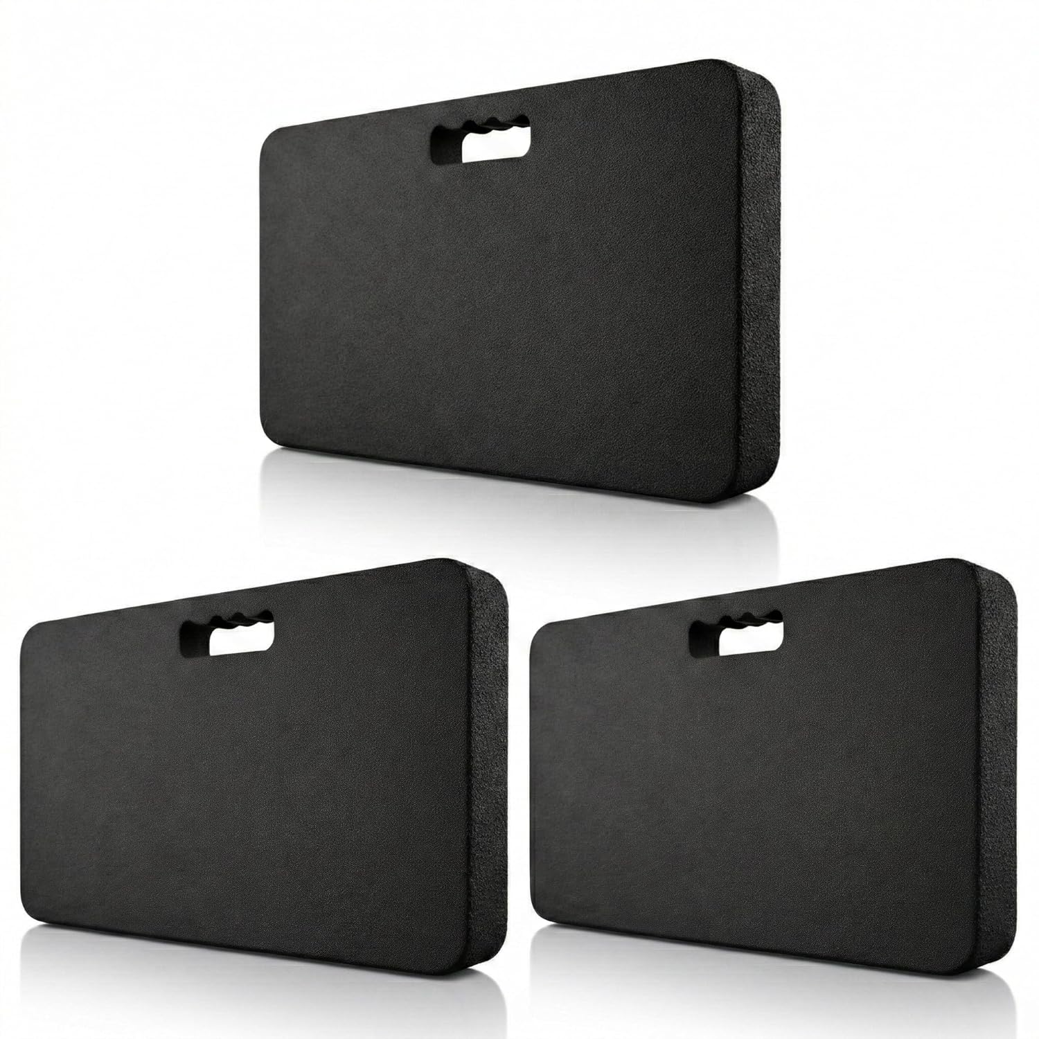 Gardzen 3 Pack Extra Thick Kneeling Pad for Gardening Work, 1.5 Inch Soft NBR Foam Knee Cushion Bathing Baby, Large Smooth Kneeler Mat Yoga Exercise, 18x11, Black