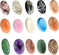 Vista 29 de Howlite Worry Stone – Piedras de cristal para el pulgar para angustia, estrés, piedras de equilibrio relajantes y calmantes para meditación, alivio