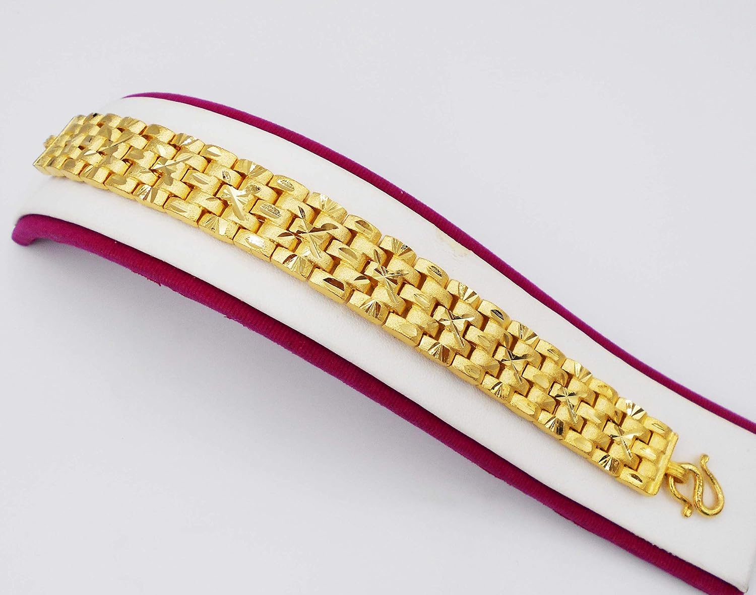 Men's Classic Link 22k 23k 24k Thai Baht Yellow Gold Plated Bracelet 7 Inch 45 Grams