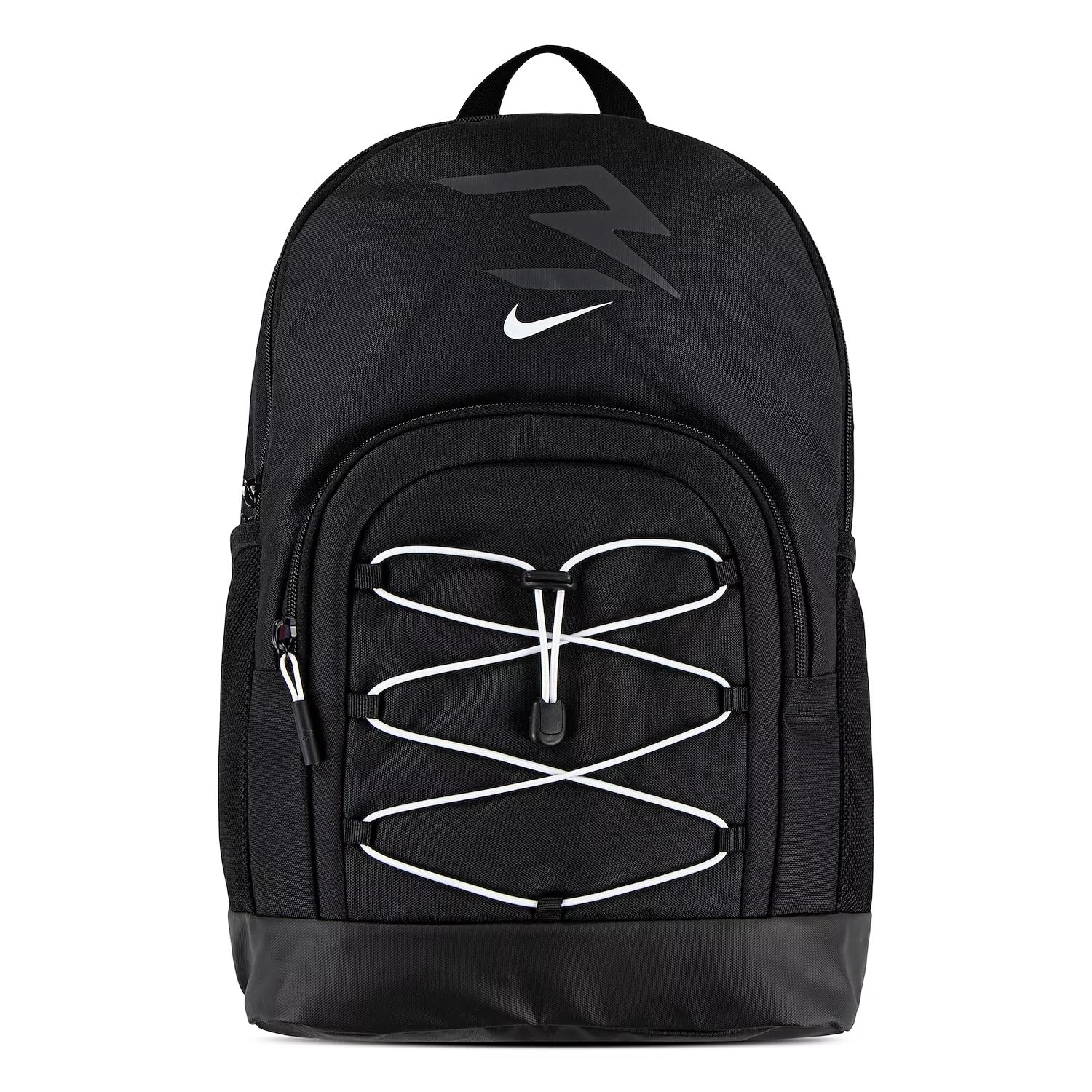 3BRAND Kids Blitz Bungee Backpack for School, Black/White