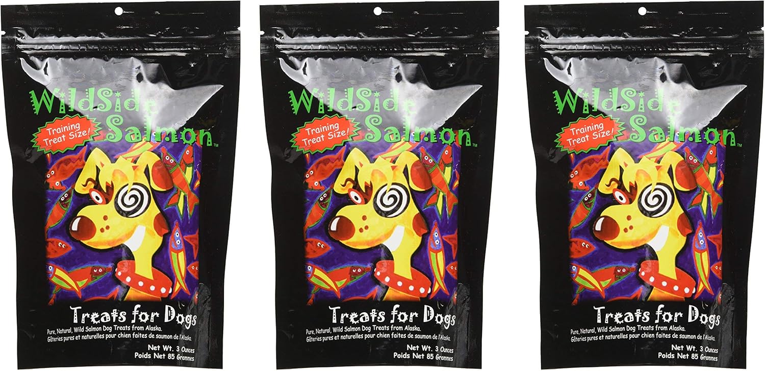 WildSide Salmon - Wild Alaskan Freeze Dried Salmon Treats for Dogs, 3 oz (3 Pack)