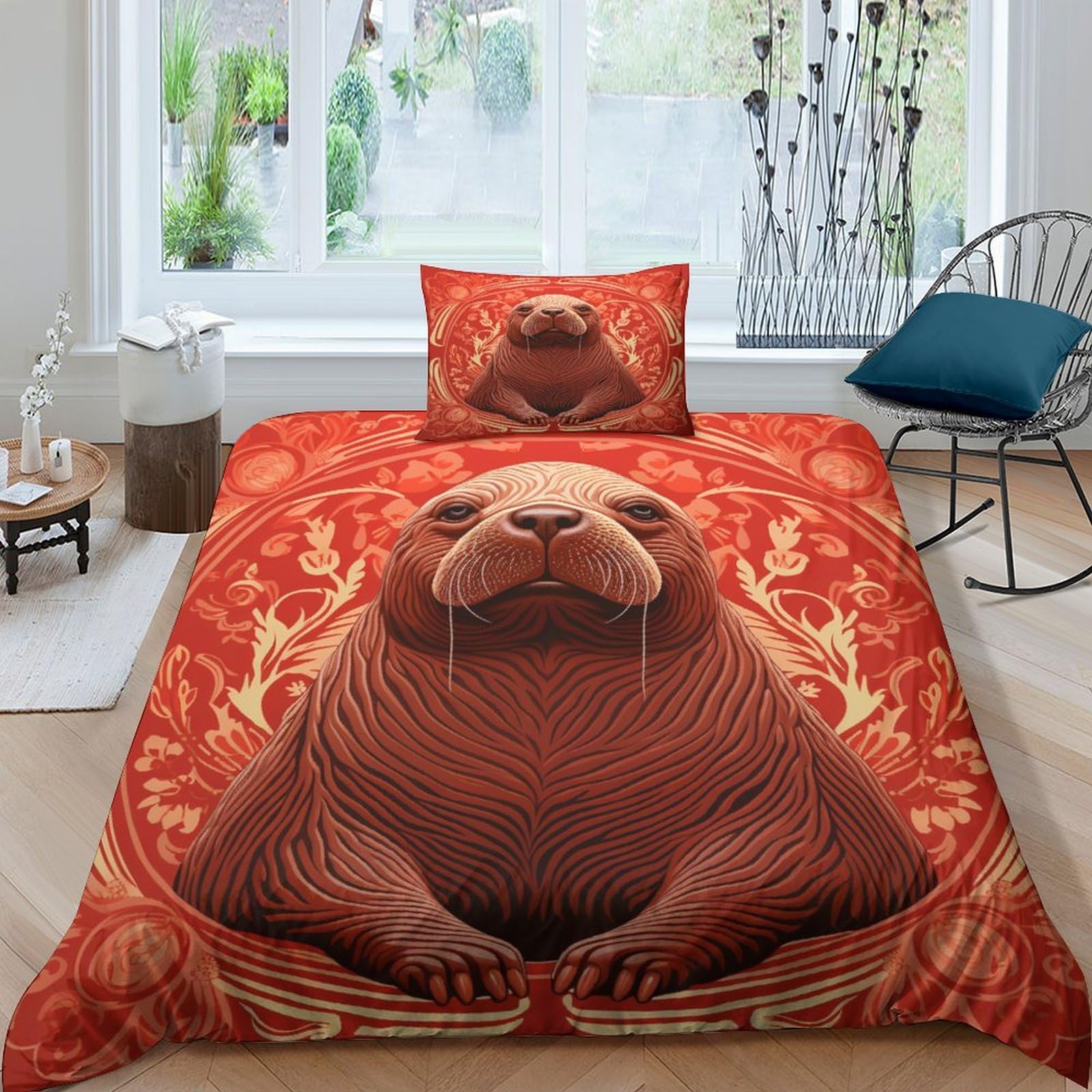 Housse de couette morse microfibre anti-plis et facile à laver 135x200