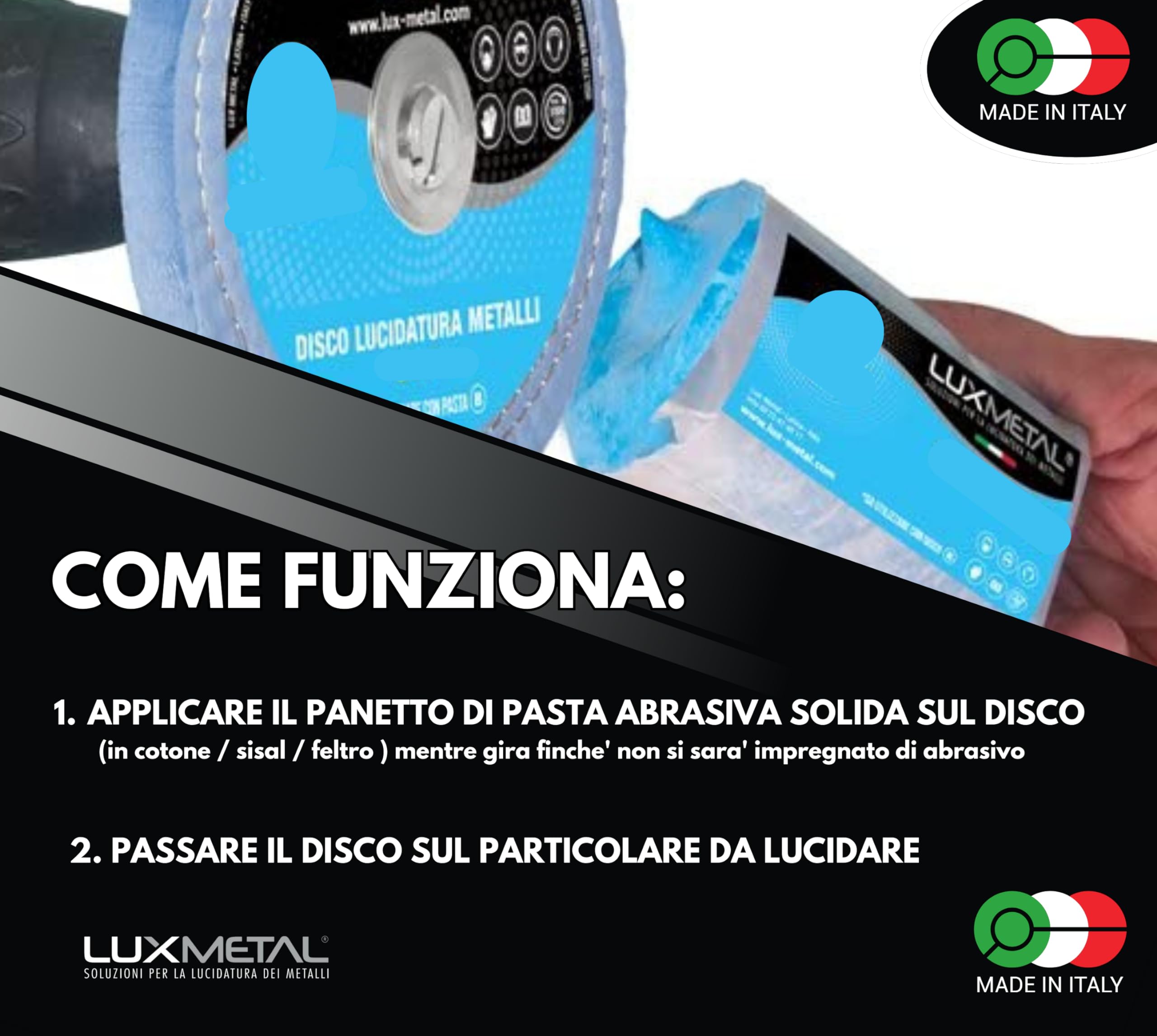 Kit Lucidatura Pulire Per Lucidare Cromature Alluminio Acciaio