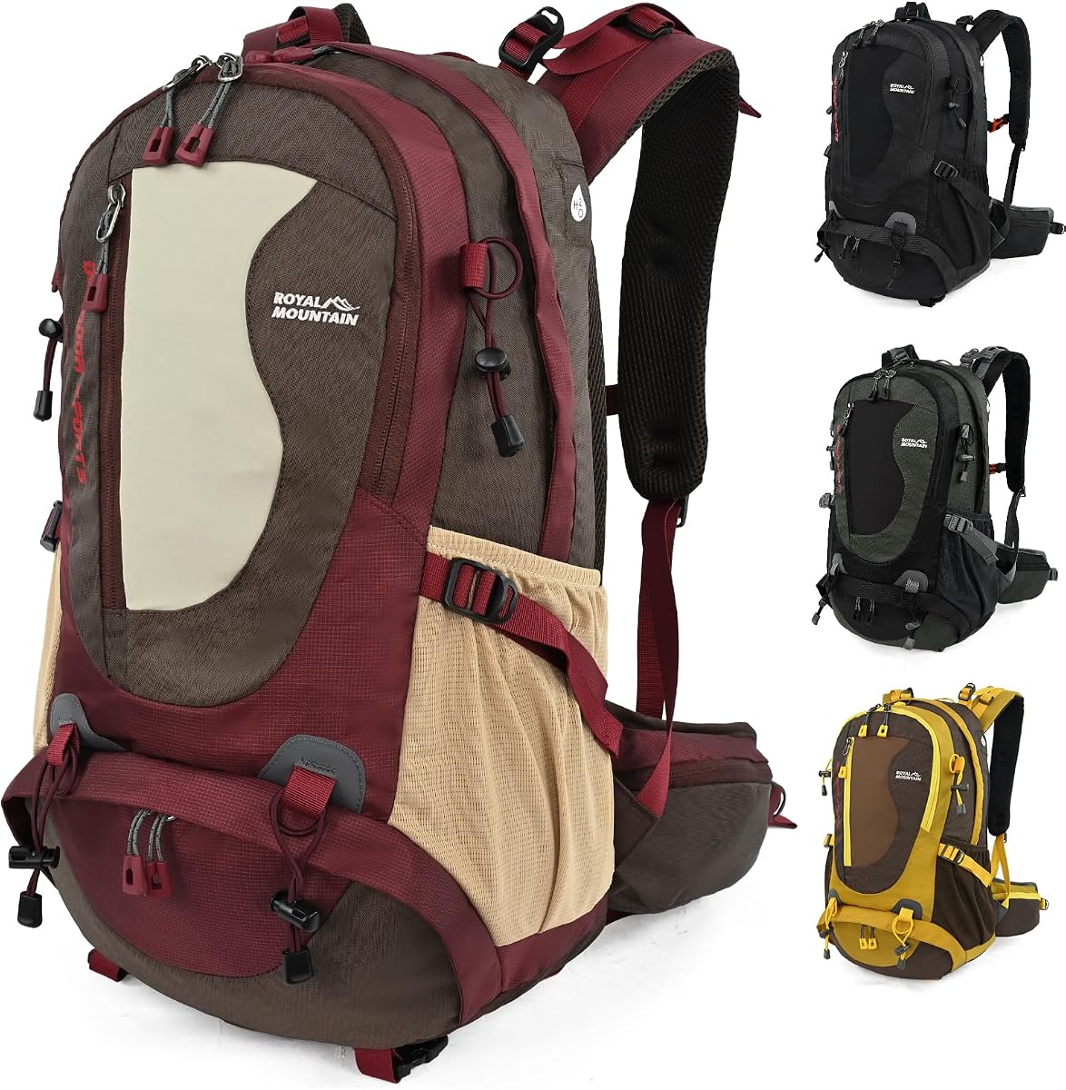 35L Water-resistant Hiking Backpack, Lightweight Backpack For Unisex (Chocolate color)