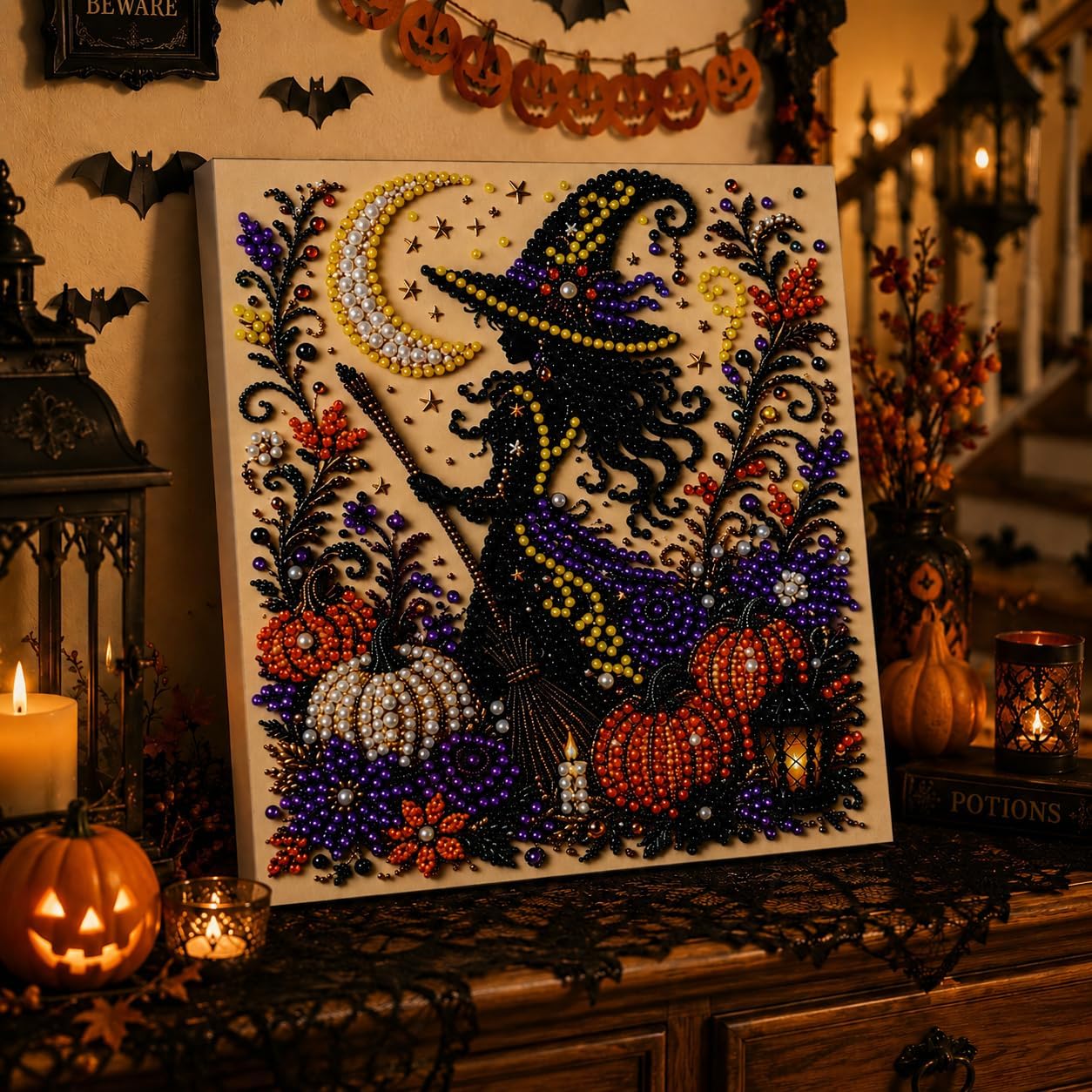 Halloween and Christmas DIY Pearl and Diamond Painting Set (Halloween-B)
