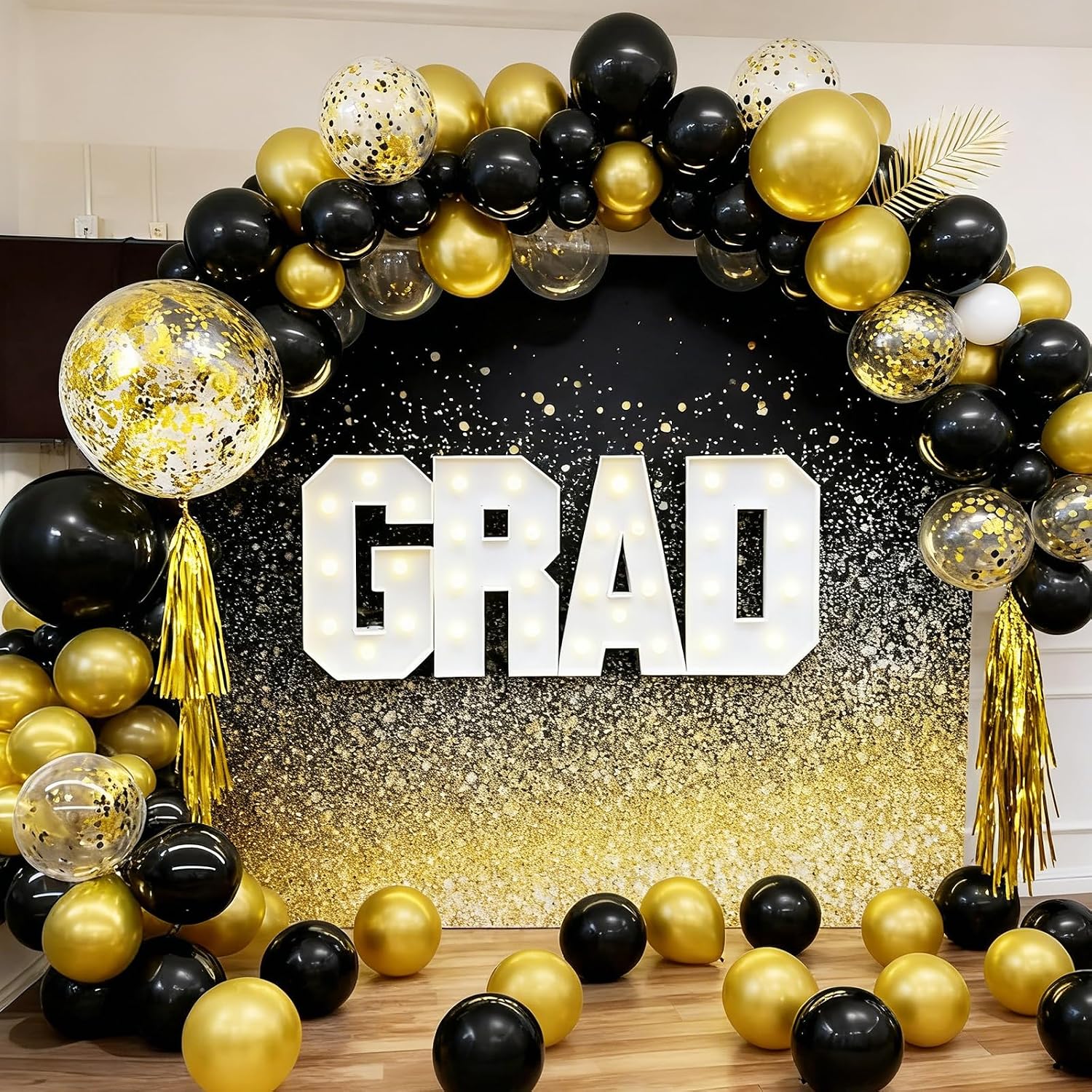 60pcs Black and Gold Balloons, 12inch Black and Gold Balloons