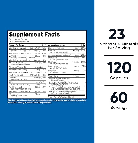 Miniatura 2 de Nutricost Multivitamínico para hombres, 120 cápsulas, vitaminas y minerales para el hombre saludable