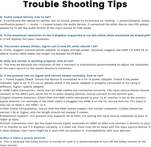 Miniatura 9 de avedio links Divisor HDMI 4K 1 en 4 salidas, divisor HDMI 1x4 duplicado/pantalla de espejo, divisor HDMI de 4 puertos alimentado, soporte 4Kx2K