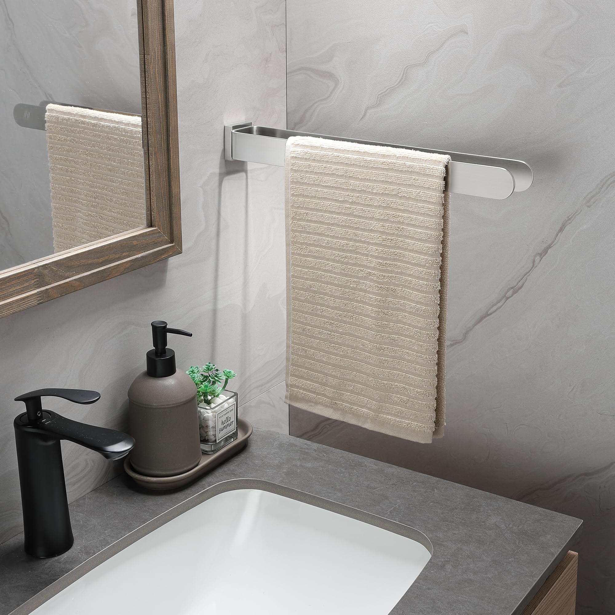 Portasciugamani Doppio Da Parete In Acciaio Inox 304 - 38,5 Cm, Design Moderno Per Bagno E Cucina - Foto 12