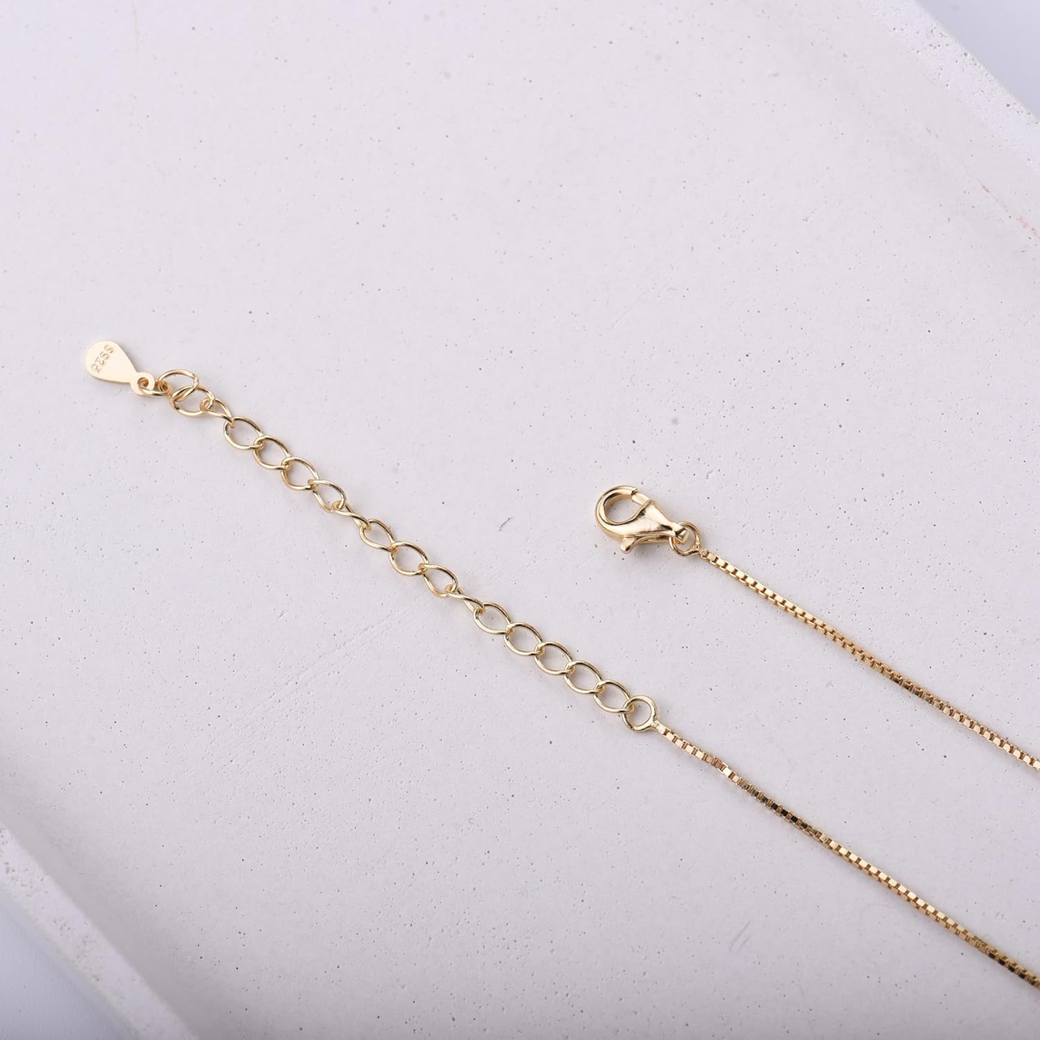 Baguette CZ Pendant Necklace | 14K Gold Plated Sterling Silver | Emerald Baguette Pendant Dainty Box Chain Necklace 18'' - Image 8