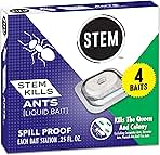 STEM Liquid Ant Baits, Kills The Queen and Colony, for Indoor Use, 4 Spill Proof Bait Stations