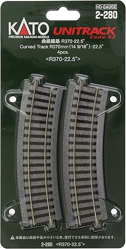 Kato USA Inc. HO 14.567 in 14-916 curva de radio 22,5 grados 4 KAT2280 HO pista