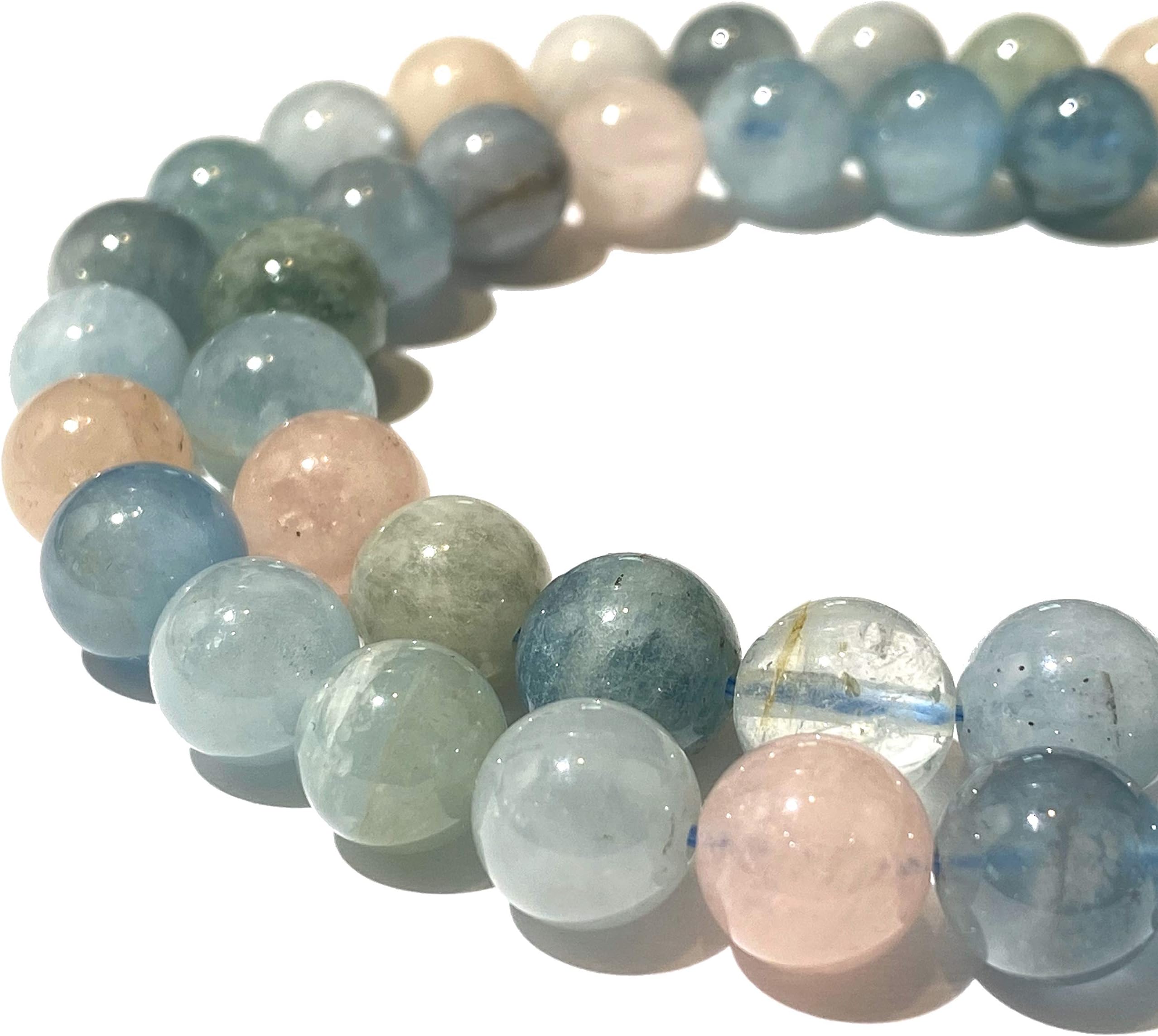 ABCGEMS Darkest African Aqua Morganite Beads - Grade AAA (Natural Aqua Hue with a Darker Intensity Rarely Found in Morganite) Smooth Round 6mm Tiny