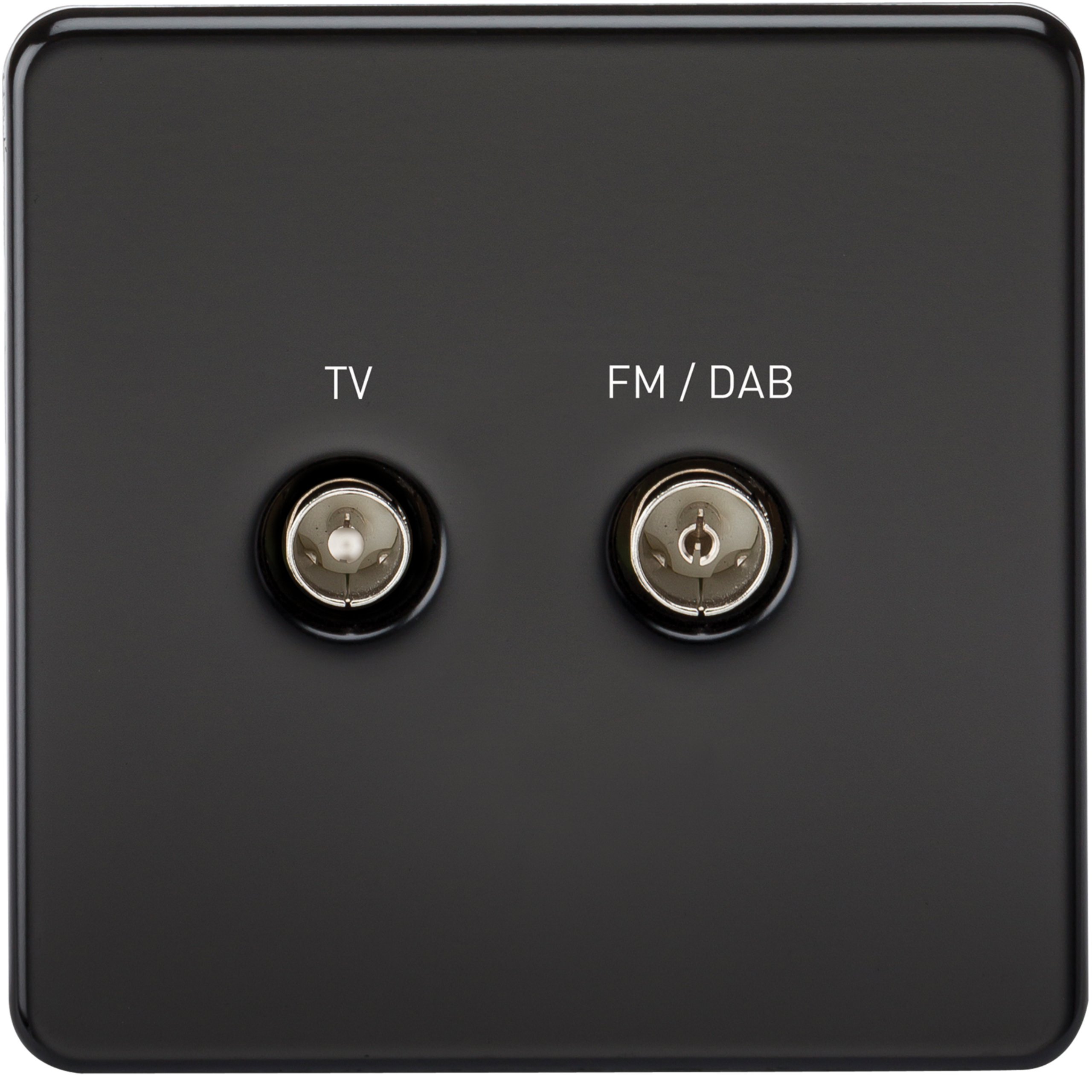 Knightsbridge SF0160MB (Tv & Fm Dab) Screwless Screened Diplex Outlet, Matt Black