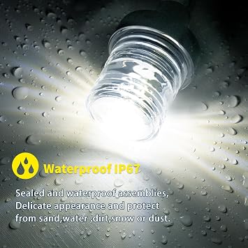 DDL Anchor Light,White LED Stern Light for Boat 3 Nautical Mile Bimini Top Lights Fold Down Pontoon Light All Round 360 12~24V, 9''