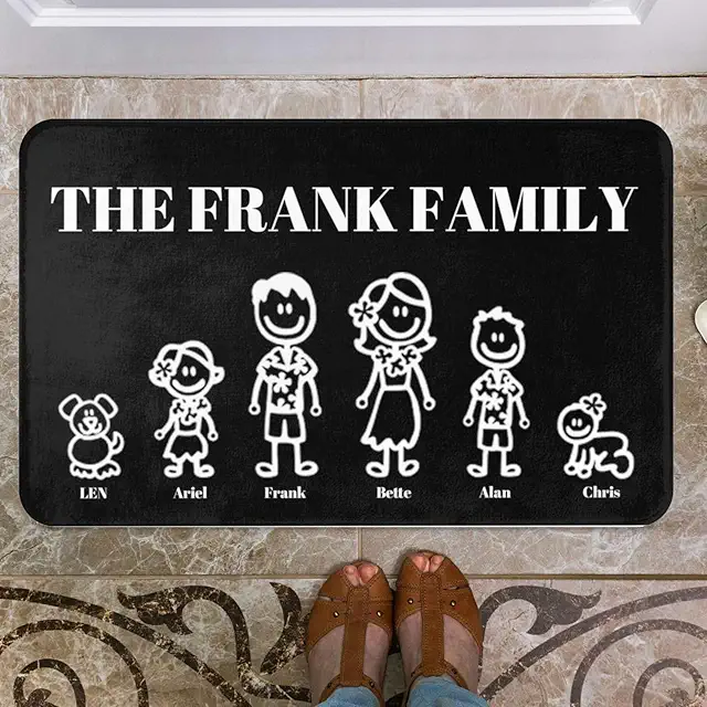 Zerbino Personalizzato Famiglia - Tappeto Antiscivolo 40x60 cm per Interni ed Est