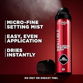 L\'Oreal Paris Infallible XL 3-Second Setting Spray Mist, Microfine Mist for up to 36HR Wear, Clear, 3.9 Oz