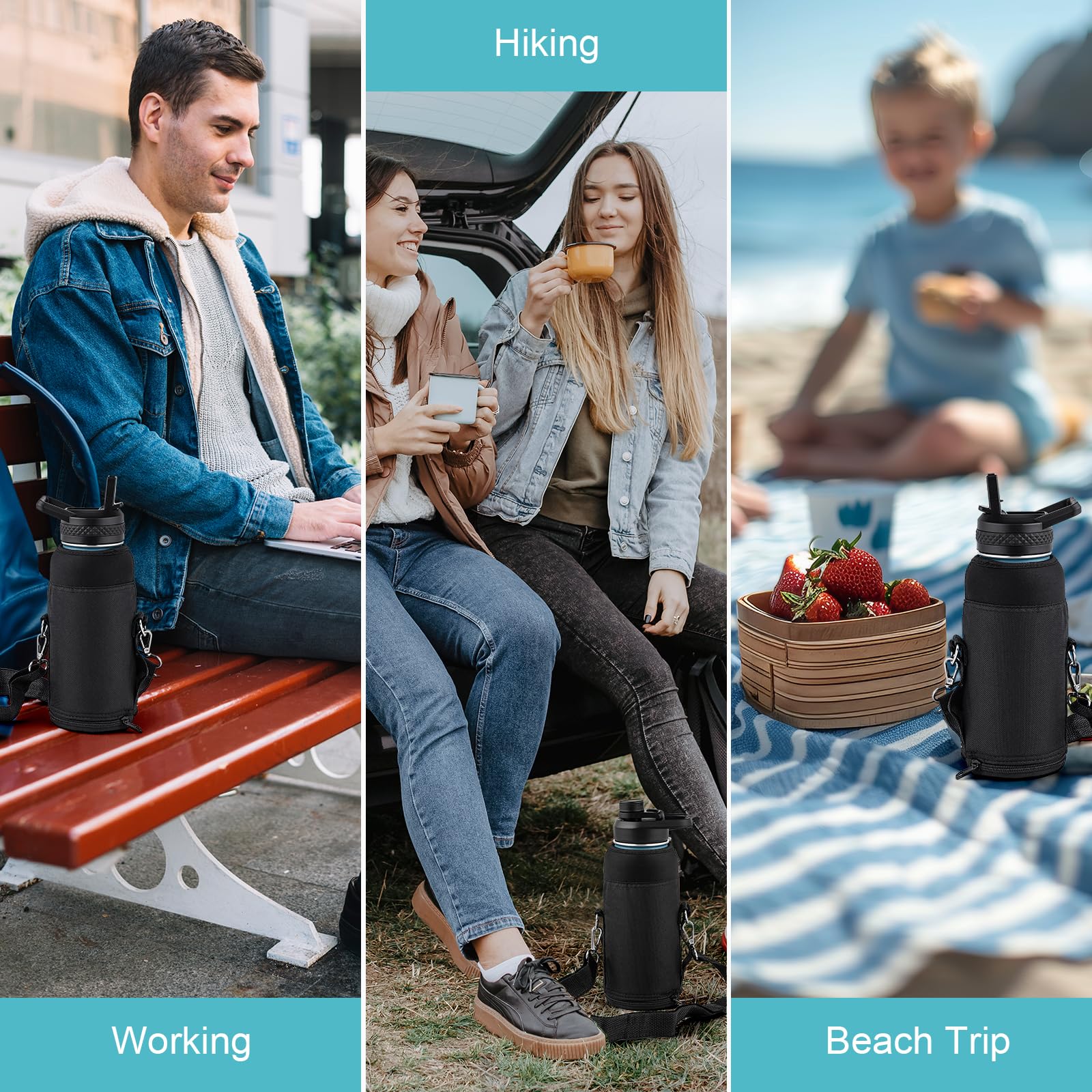 Amazon.com : RAYMYLO Water Bottle Holder Carrier Bag Crossbody